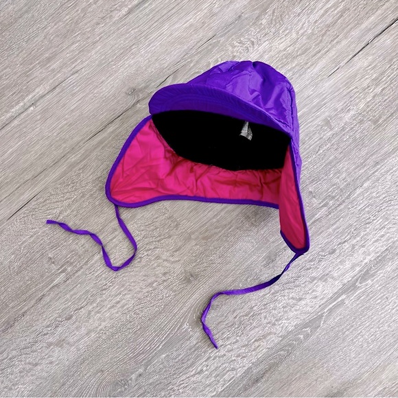 Vintage SKYR Performance Ski Hat Purple Pink Winter Nylon Baseball Puffy Cap - Picture 9 of 16
